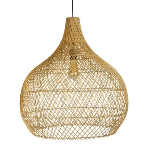 Verlichting te huur - rattan hanglamp - stretched.be
