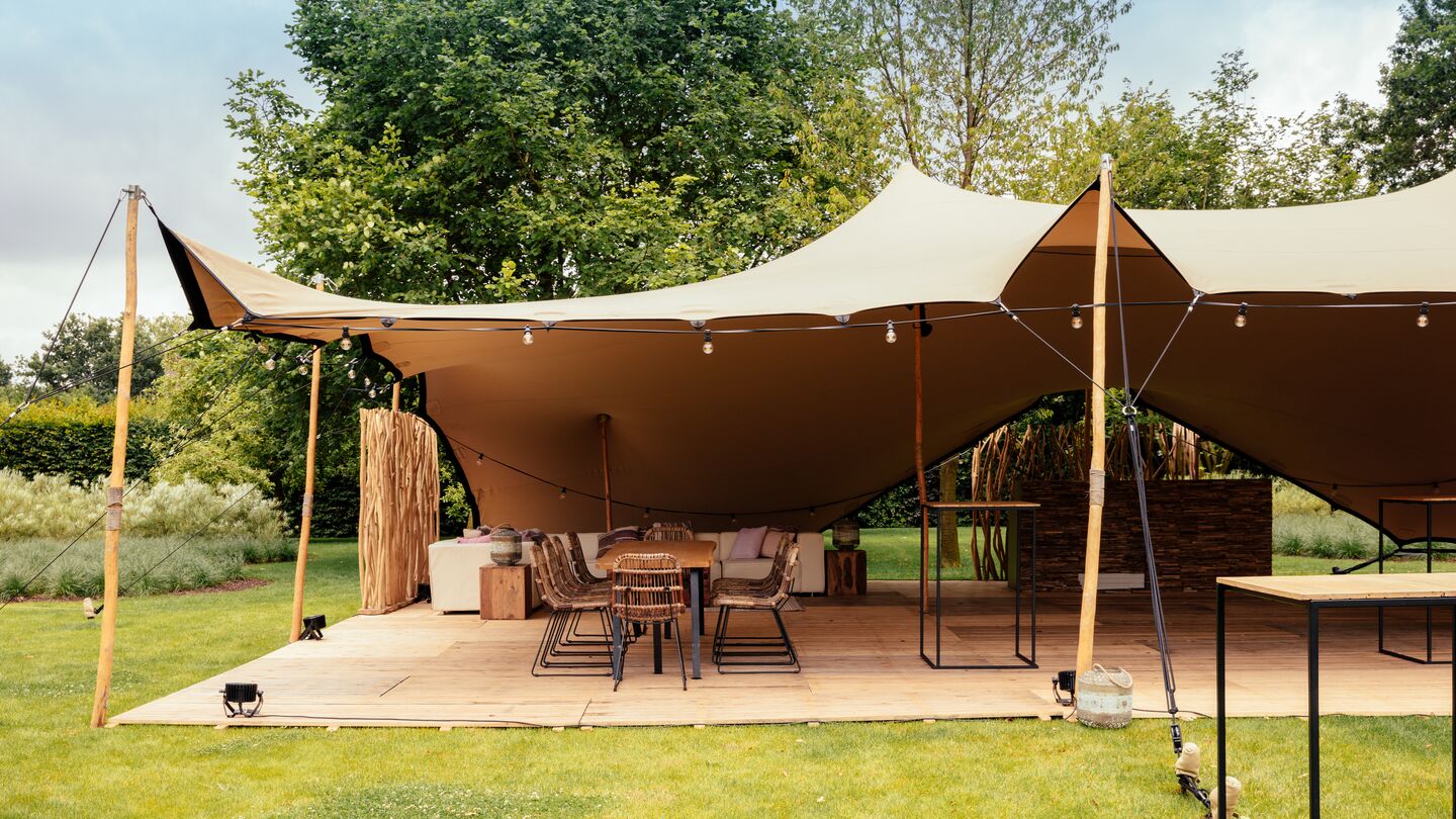 Stretch tent 100m2 I nomadic tent I bedouinetent huren I stretched.be